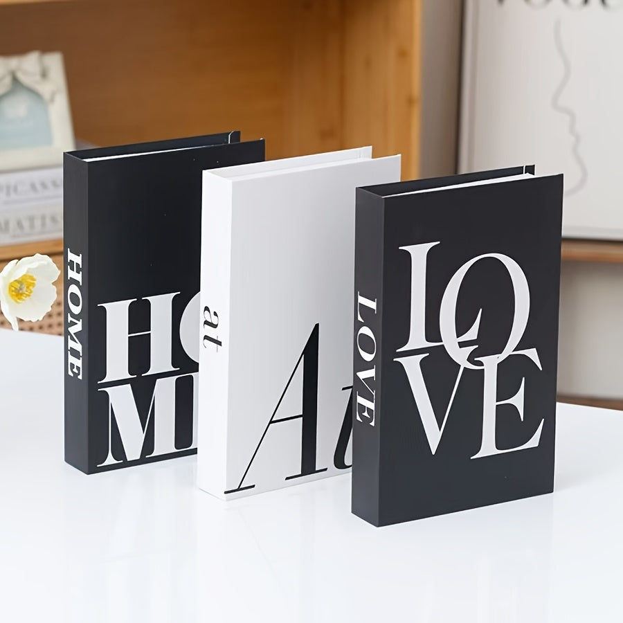 TEMU 3pcs Nordic Decor Set For Coffee Table Or Desk - Minimalist Fake Books