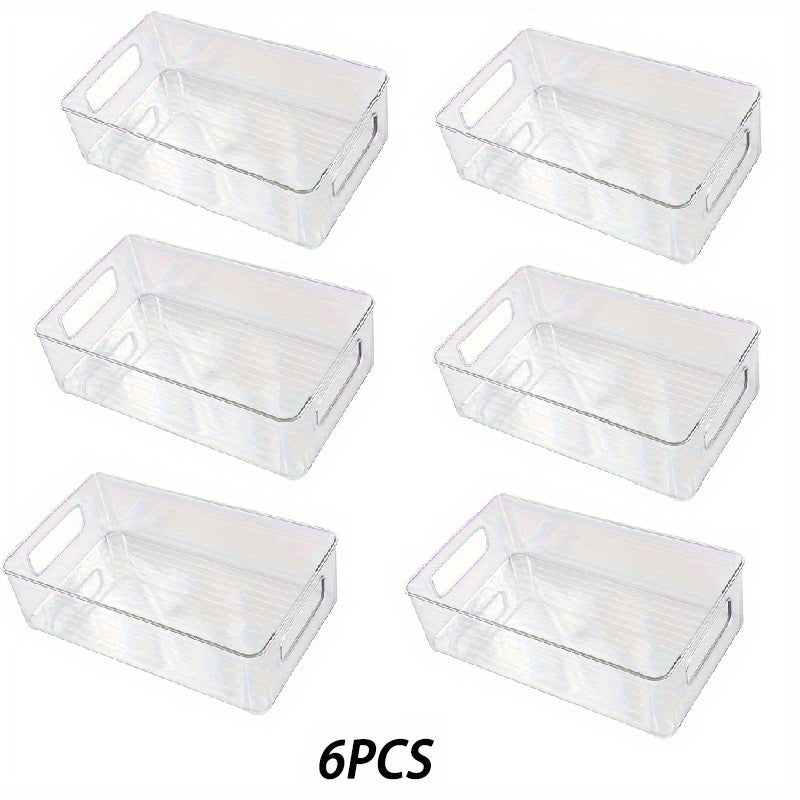 TEMU Set Of 2- 4- 6- 8-plastic Food Storage Transparent Container Box With Handle, Used To Organize Kitchen, Storeroom, Refrigerator, Freezer,