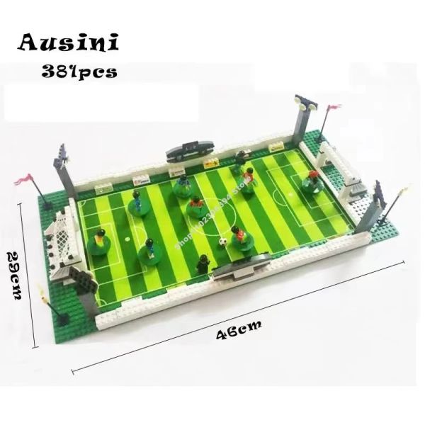 Soccer Field Building blocks DIY Table Football Board Building Bricks Blocks Educational Toys Gift for Kid Famous Football stars