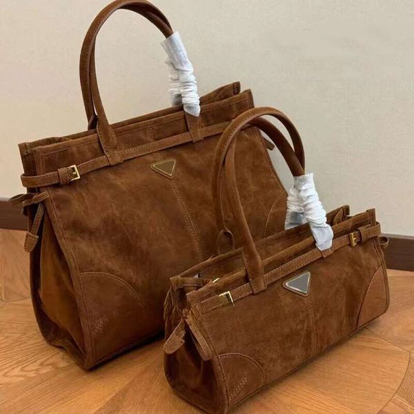Suede Brown Shoulder Womens Designer Totes Bag Soft Leather Handbag Casual Mens New Tote