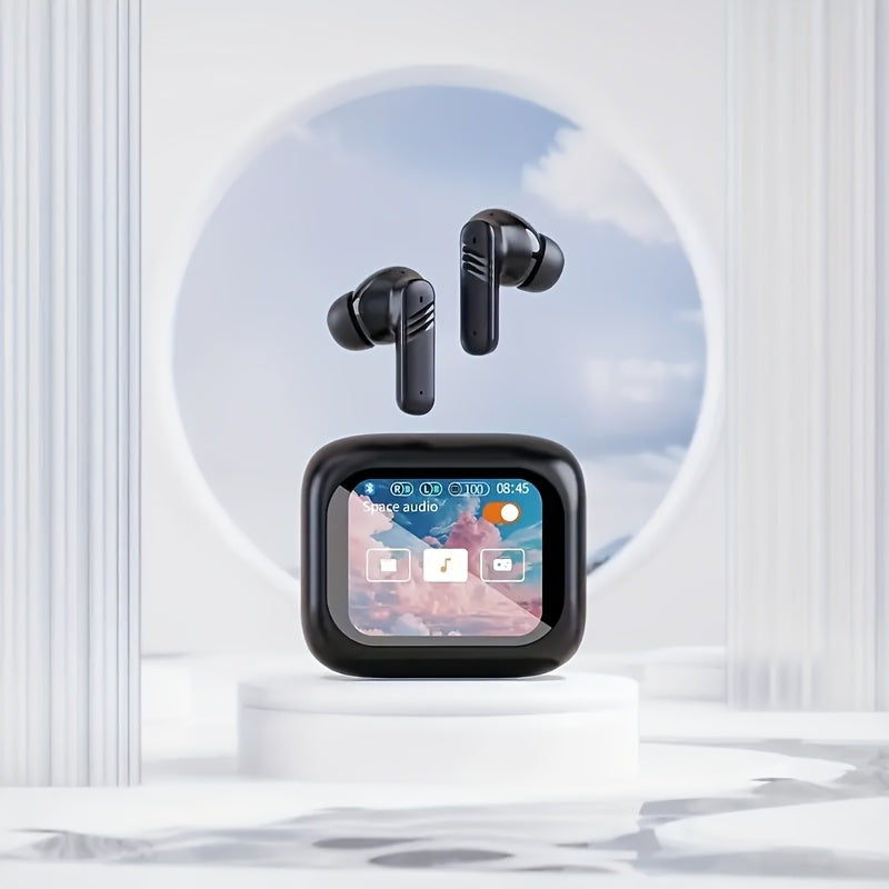 TEMU Wireless Earbuds With Touch Control, Anc, Lcd Screen, Tws, Long , Compatible With Ios-, Perfect For Outdoor Sports, Running, Cycling, Fitness,