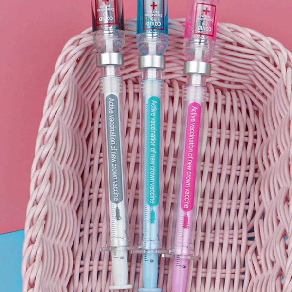 Gel Pens 1 Piece Lytwtw&#039;s Creative Novelty Syringe Peculiar Shape Cute Stationery 05 mm School Office Supplies Gel Pen