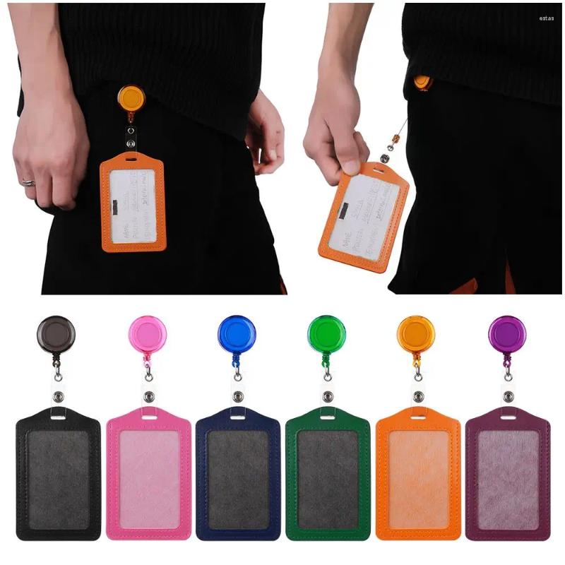 Card Holders No Zipper ID Holder Case With Retractable Reel Wholesale Transparent Protective Shell Worker Safety Tag Office Supply
