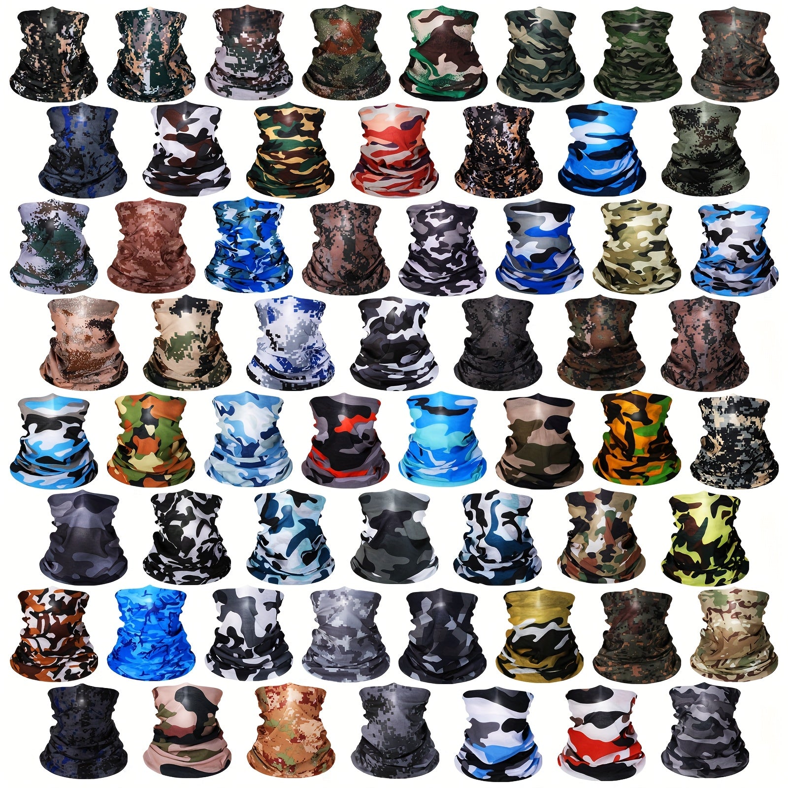 TEMU 60pcs Neck Gaiter Bulk For Men Women Balaclava Face Mask Coverings Seamless Headwearuv Protection Neck Scarf