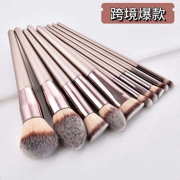 New 15 Champagne Gold Makeup Brush Complete Set of foundation make-up Powder powder blusher concealer eye shadow Professional Set Makeup Too