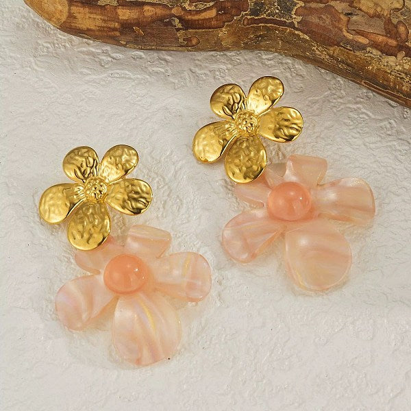 Boucles d'oreilles pendantes en acier inoxydable 304 et acrylique