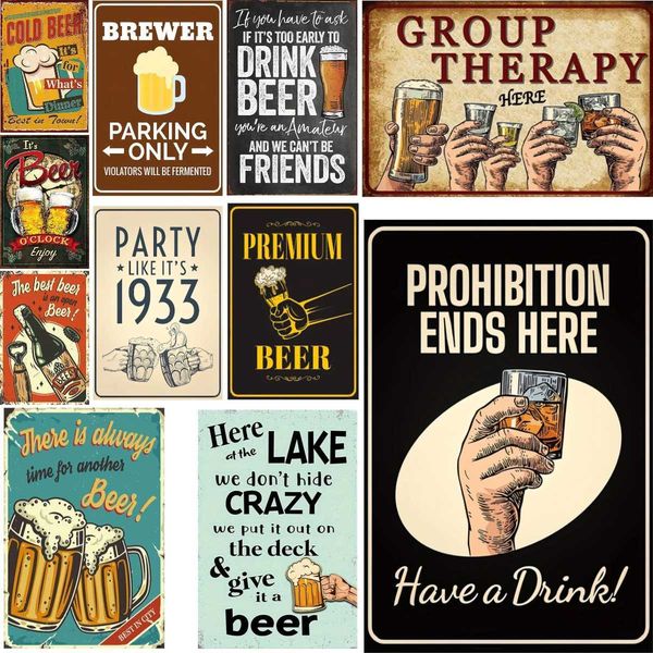 Interesting beer metal plate retro iron poster bar club mens cave bar decorationXJ250116
