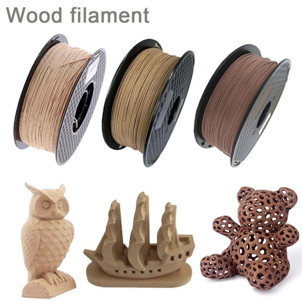 Wood Filament PLA 3D Printer 1.75mm 250g - 0.5Kg - 1Kg 3D Printing Material PLA Light Dark Red Wooden Color Filaments No Bubble