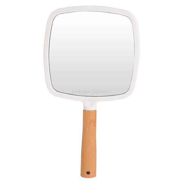 Wall-mounted Handle Mirror Vanity Mother Child Make up Makeup Handheld Travel with Abs Beech BarberXJ240813