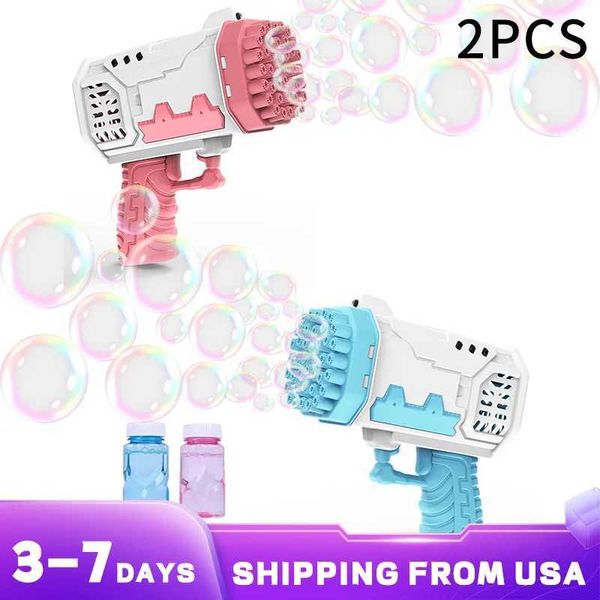 Bring 2 bottles of 50ml bubble water 2pcs 40 hole bubble guns toy handheld bubble wedding outdoor toy boys and girls toy giftT250113