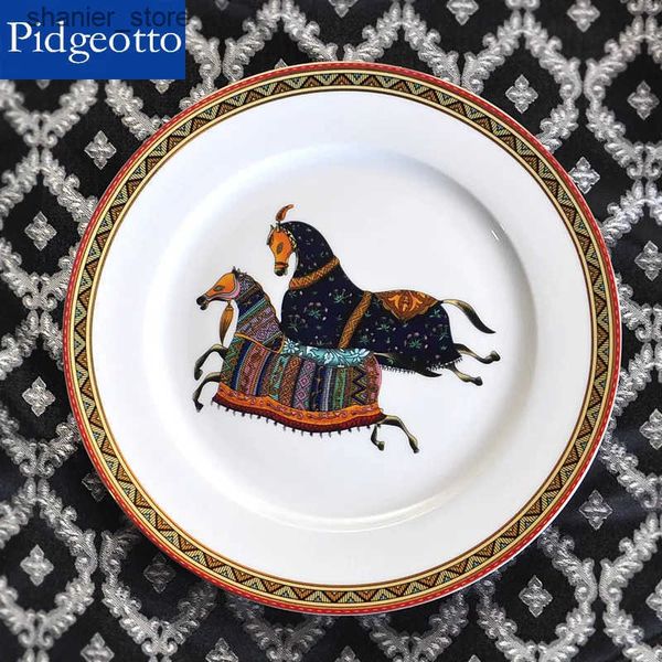 Dishes Plates European Bone China Western Dish Plates Beautiful Ceramic Tableware Hotel Decorative Plate for DessertSteakSnackCake L240910