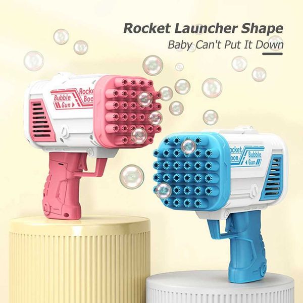 32 Hole Electric Rocket Bubble Gun Outdoor Parent-child Bubble Blowing Toy Autatic Blowing Soap Maker Hine Toy For Kid Gift Y250117
