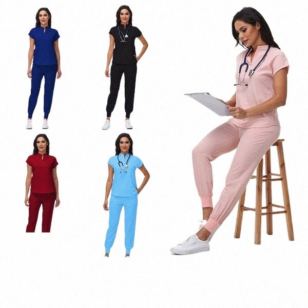 Pet Hospital Scrubs Beauty SN SN UNIFORMOS DE SUBSIMENTO DE SOMBRA CURTA MAIS CONFORMIDADES DE LEVAÇÃO CONFEITAÇÃO LEVAÇÕES DE TRABALHOS LMW