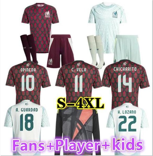 Top thailand quality 24 25 copa 24 MEXICO soccer jerseys Mexico 1985 Retro Kit football shirt red and white soccer shirts CHICHARITO LOZANO