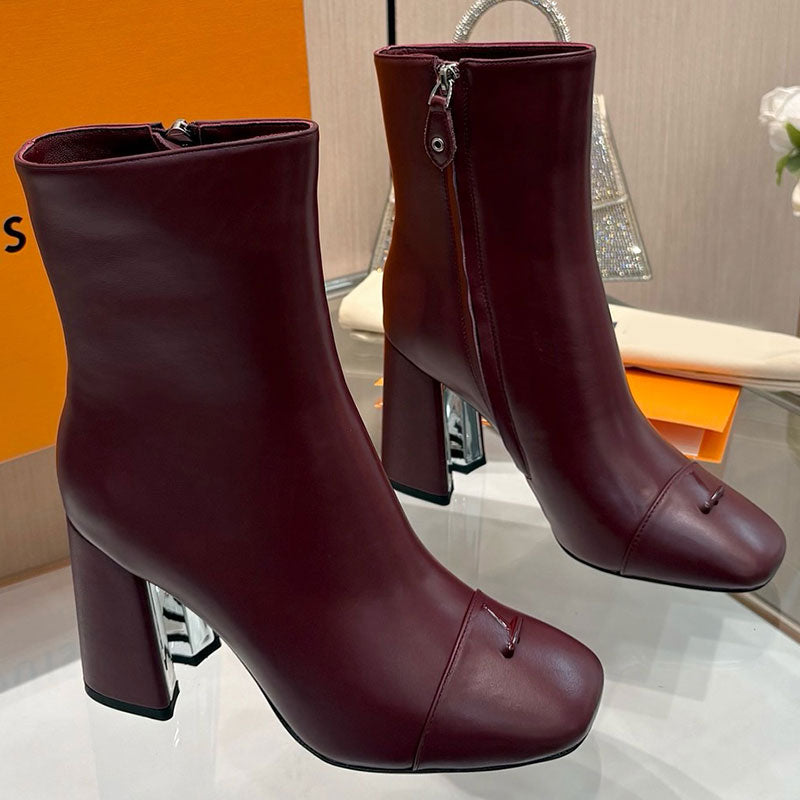 Swing Platform Ankle Boot 1AIFOJ designer winter boots womens boots high quality calf leather fabric soft comfortable leather lining boots fashionab