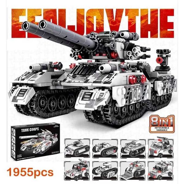 2024 WW2 Military Vehicle Tank 8in1 Airplane Truck Model Building Blocks DIY Bricks Kids Construction Toys Gifts for Boys AdultC250210