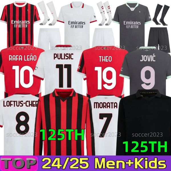 125 Year Anniversary 24-25 REIJNDERS KOCHE Soccer Jersey Maglia MilAns GIROUD RAFA LEAO PULISIC men Kids Kit 2024 2025 JOVIC Football Shirts