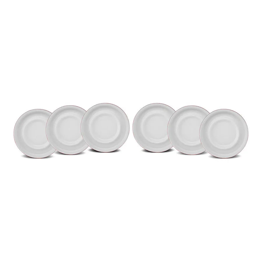 Karaca 6 Piece Ceramic Tea Saucer Set, 10cm, Red