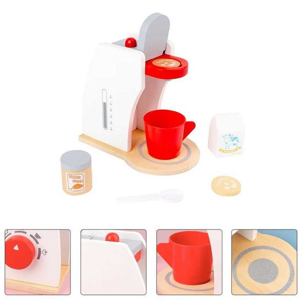 Simulated coffee machine non-toxic toy role-playing cognitive development childrens game house toy wooden healthy material X241107