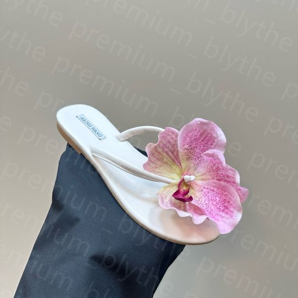 abing wang Slippers Flower Clip flat-floor slippers Women Shoes Summer Casual Dress Sweet Girls Fashion Outerwear slipper size 35-43