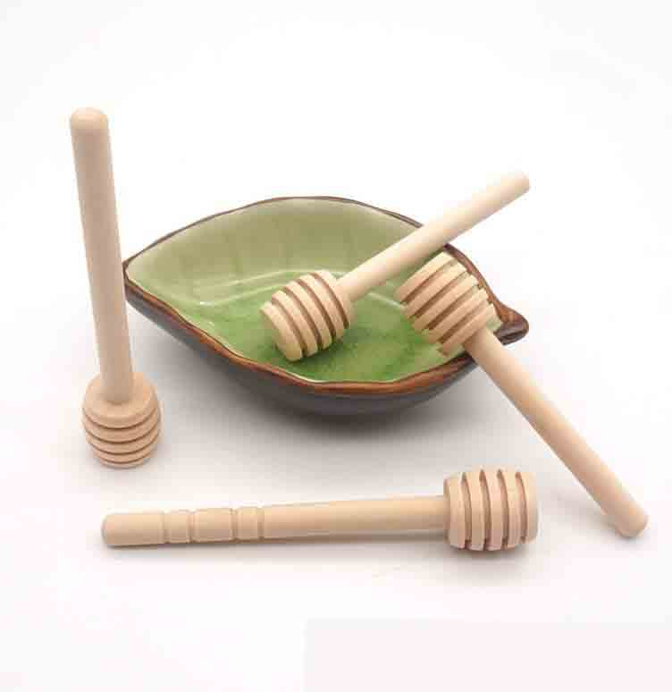 Honey Stir Bar Mixing Handle Jar Spoon Practical Wood Dipper Long Sticks Supplies Honeys Kitchen Tools Wooden Stick Individual package 8cm 10cm