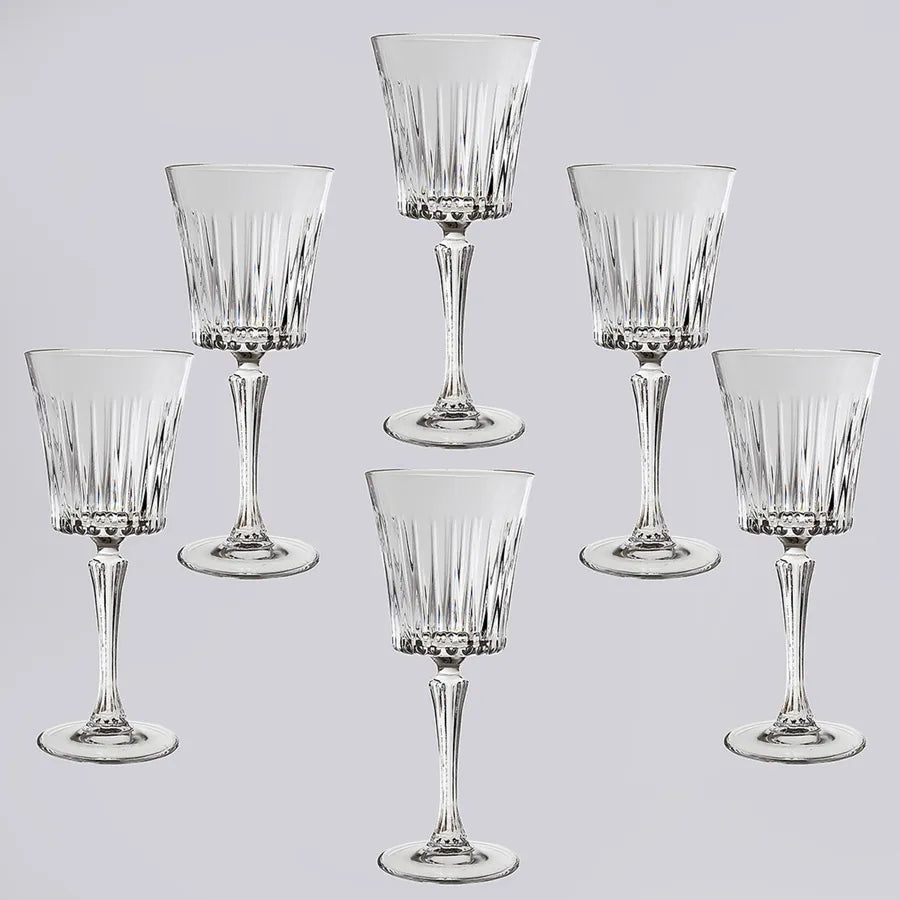 Rcr Timeless 6 Piece Glass Wine Glass Set, 300ml, Transparent