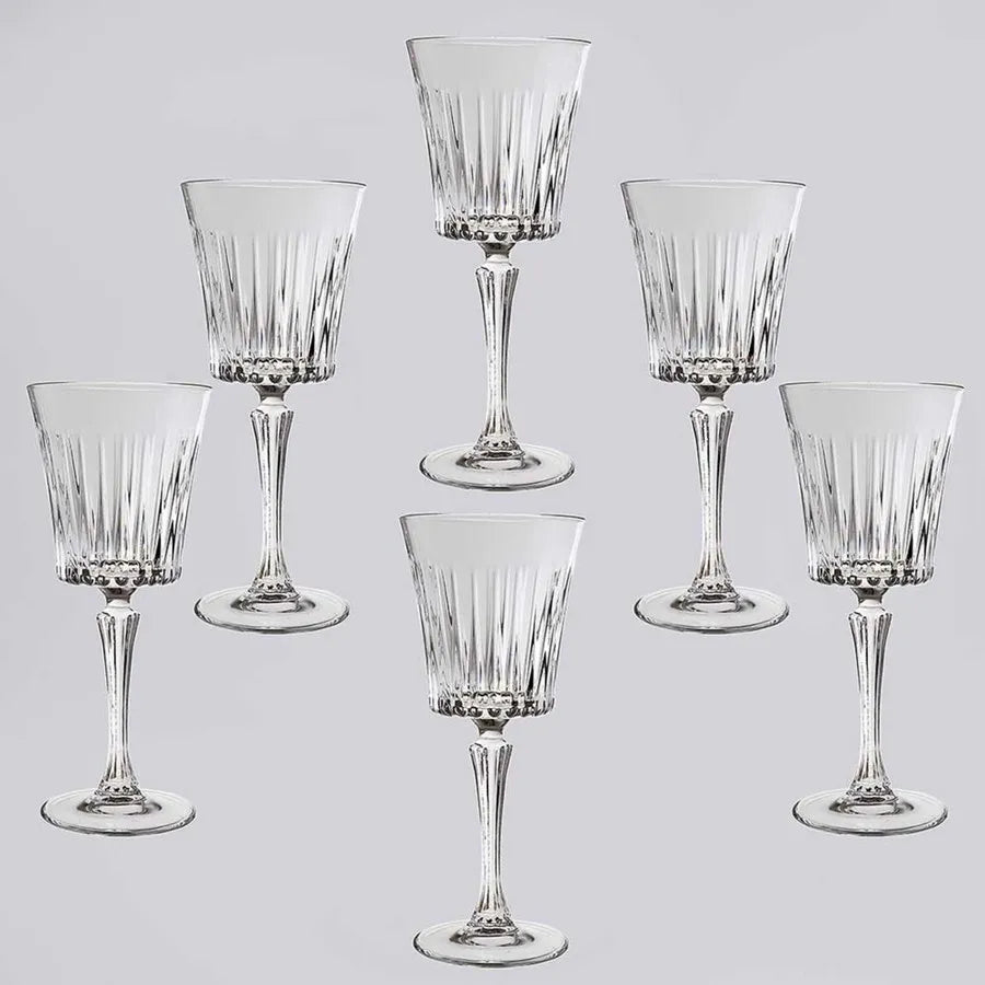 Rcr Timeless 6 Piece Glass Wine Glass Set, 230ml, Transparent