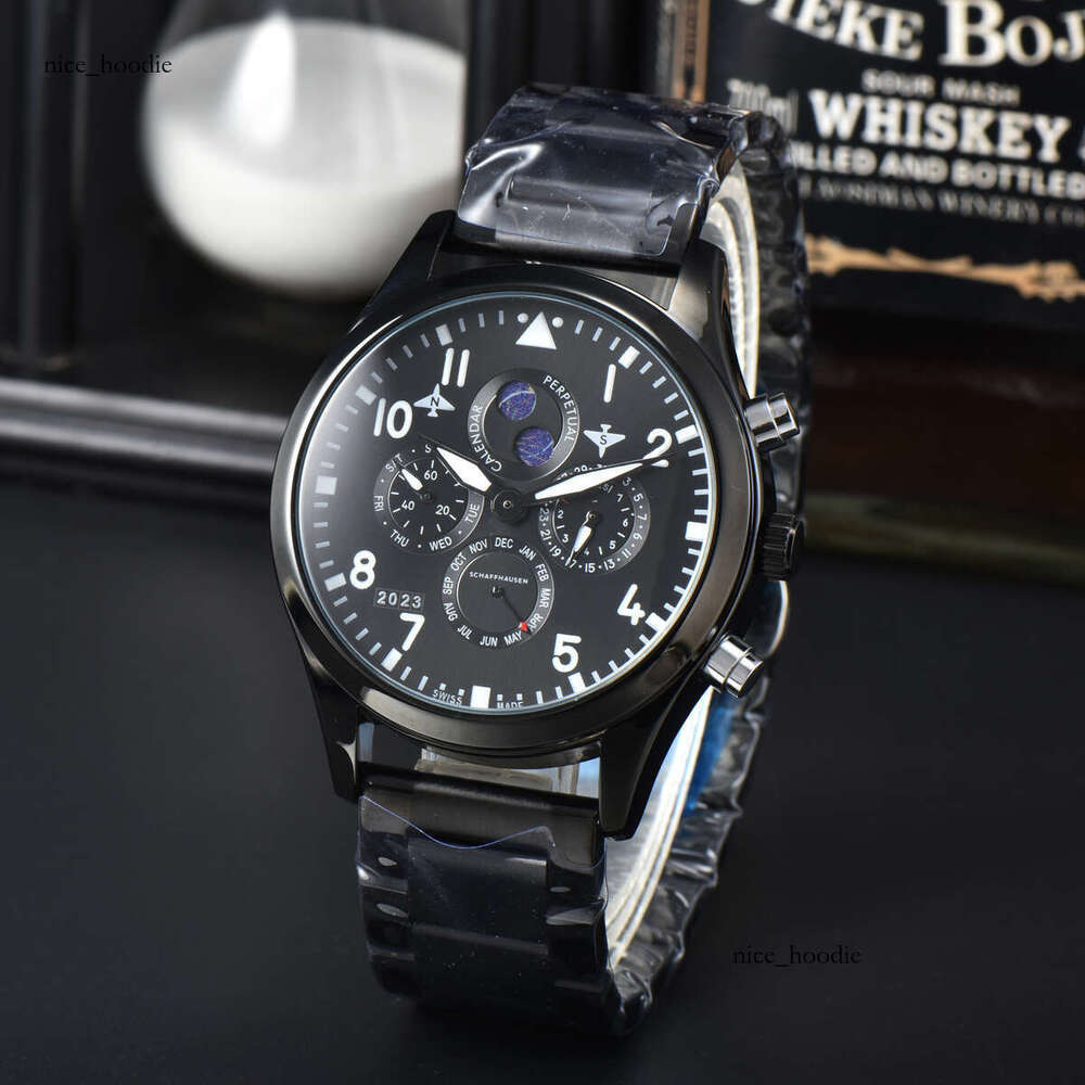 New Top Gun 326906 Black Dial Designer Mens Watch Man Woman White Markers Pyd Black Steel Caseblack Nylon Strap Date Gents Luxury Womens Watch Pure.