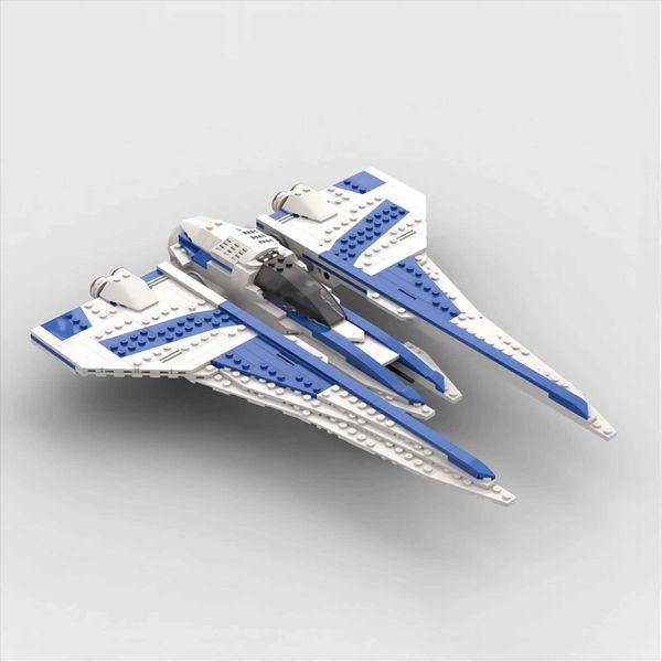 Blocks MOC High-tech Aircraft KOM-RK Interstellar Fighter Model Assembly Brick Building Block DIY Puzzle Toy Childrens Christmas Gift Y24122