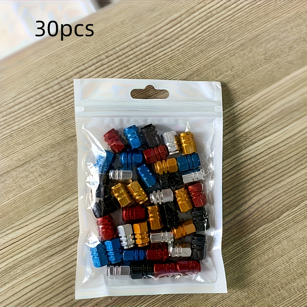 TEMU 30pcs Stainless Steel Tire Rim Caps, Durable Tire Protectors, 5 Colors, Suitable For All Models, Bicycle Accessories | Stainless Steel Tire Rim