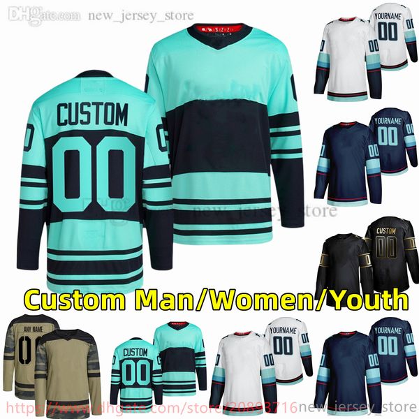 Custom S-6XL Movie College Hockey Wears Jersey Embroidery 7 Eberle 31 PhilippGrubauer 37 YanniGourde 10 MattyBeniers 17 JadenSchwartz 6 Adam