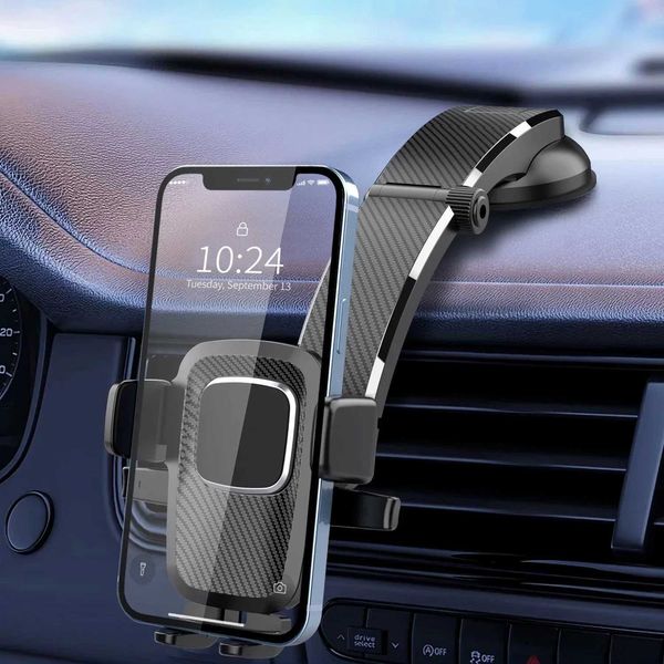 Cell Phone Mounts Holders Car Phone Holder for Dashboard Windshield Cellphone Mount Clip Support Stand for 4.7-7 Cell Mobile iPhone Auto Acc
