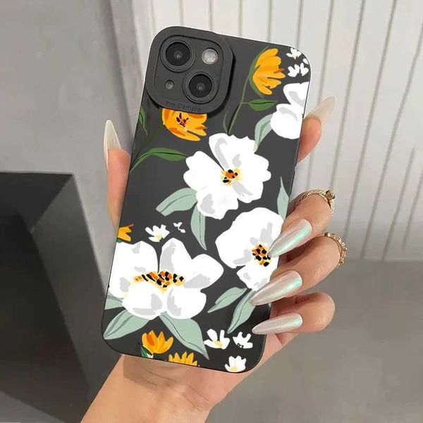 New Arrival Luxury floral silicone phone case suitable for iPhone 16 15 14 Plus 13 Pro Max 12 11 X XS XR 7 8 16 Plus SE shock-absorbing soft