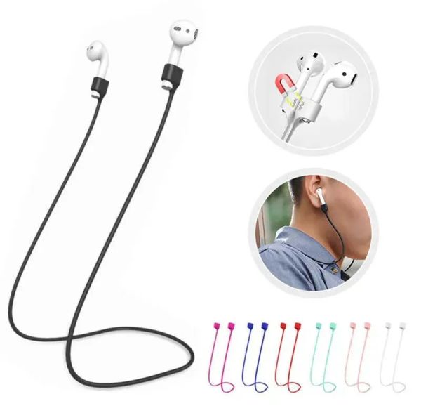 Earphone Silicone Strap Anti-Lost Rope Magnetic Universal 70cm String Cable Cord For Apple AirPods 1 2 3 Pro IPhone Phone Headphone LL