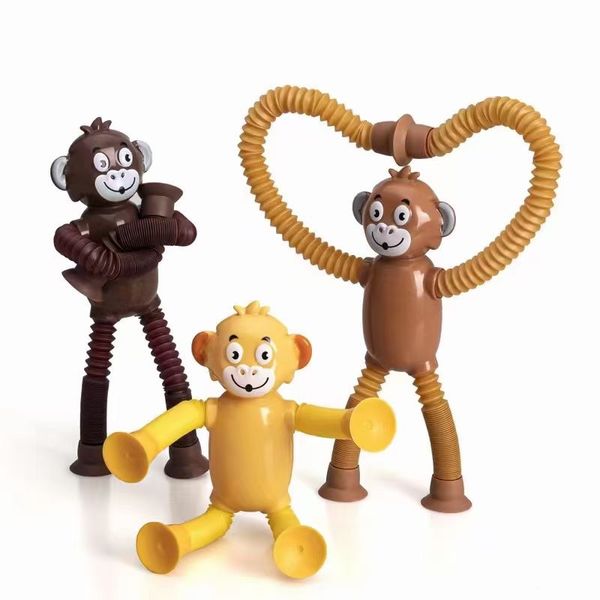 Pop Tubes Toys Suction Cup Lion Monkey Telescopic Stretching Decompression Extraordinarily Interesting Toys