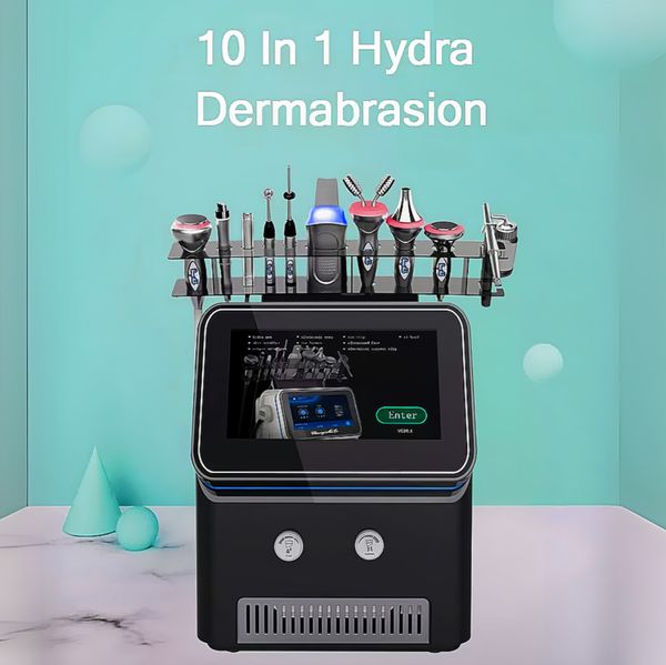 High Quality Microdermabrasion Hydrating 10 in 1 Desktop Beauty Instrument Rf Facial Firming Removing Acne Lightening Spots Beauty Machine