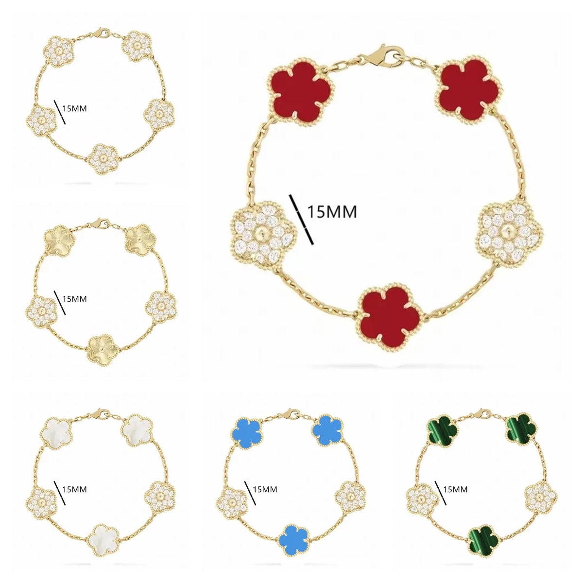 charm bracelet designer jewelry designer bracelet women five flowers 18k gold jewellery stainless steel bracelets diamonds clover bracelet designer