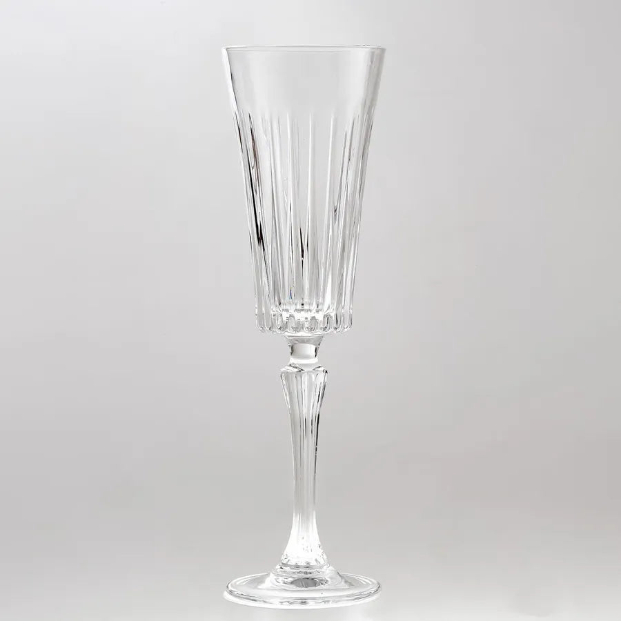 Rcr Timeless 6 Piece Crystal Glass Fluted Wine Glasses, 238ml, Transparent