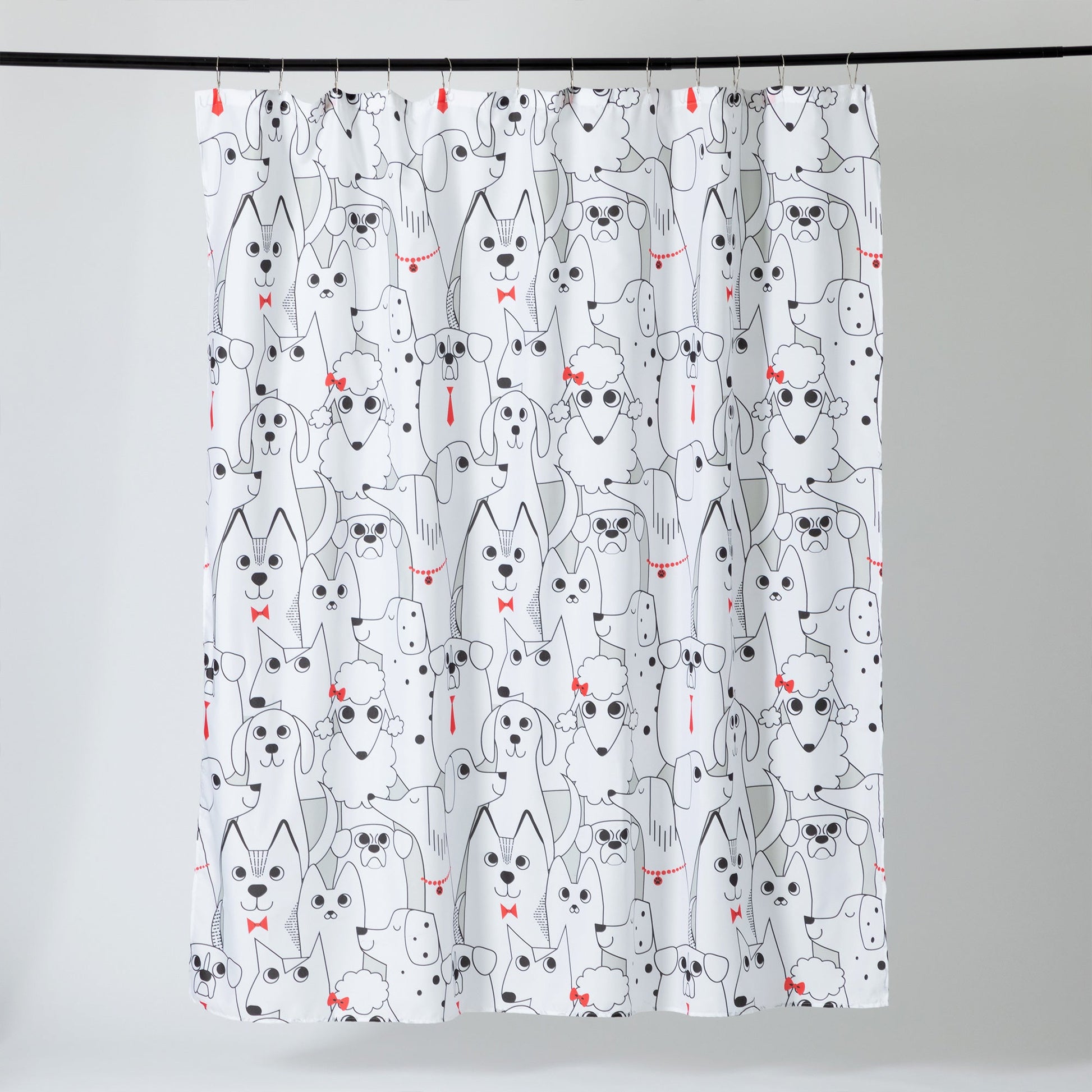 Pawsitively Pretty Shower Curtain with 12 Hooks - Posh Pets - Dog