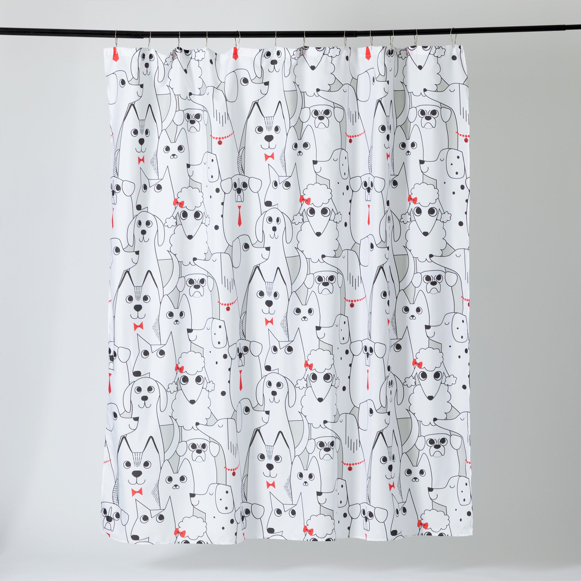 Pawsitively Pretty Shower Curtain with 12 Hooks - Posh Pets - Dog