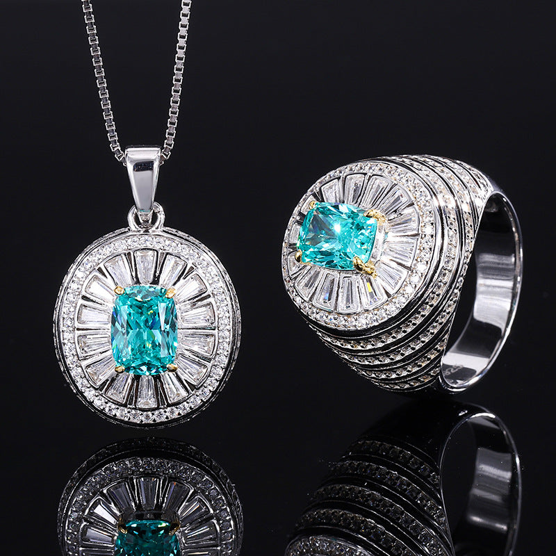 Classic Three-Stone Enamel Accented Cocktail Rings and Chokers Crafted from Hypoallergenic Metal Alloy