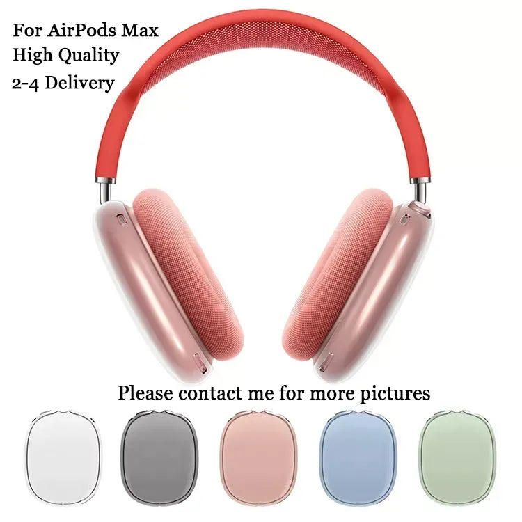 For Airpods Max bluetooth earbuds Earphone Accessories Transparent TPU Solid Silicone Waterproof Protective cover AirPod Maxs Headphones Headset Cas
