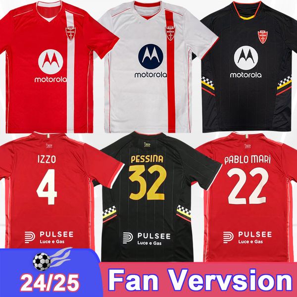 24 25 Monza PESSINA Mens Soccer Jerseys PETAGNA MALDINI BIRINDELLI PABLO MARI KYRIAKOPOULOS IZZO CALDIROLA Home Away 3rd Football Shirts