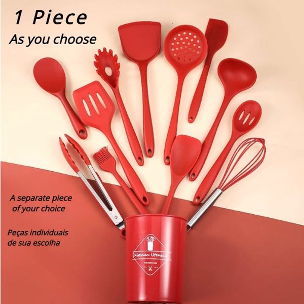 1 peça Silicone Kitchenware Sopa Sop Spoon Spatula Collender Spoon Nonce Pan Kitchen Utensils Supplies Tools 241028