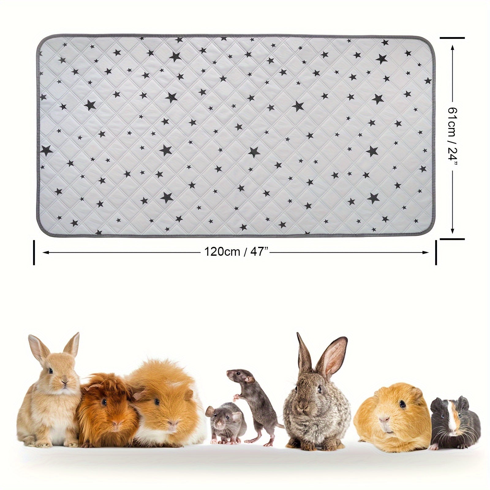 TEMU Guinea Pig Cage Liners - Washable Guinea Pig Pee Pads, Waterproof Reusable & Anti Slip Guinea Pig Bedding Fast And Super Absorbent Pee Pad For