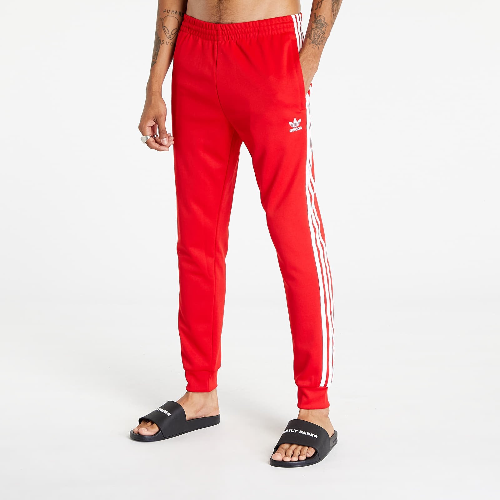 Byxor adidas Originals Adicolor Classics Sst Track Pant Better Scarlet- White XL