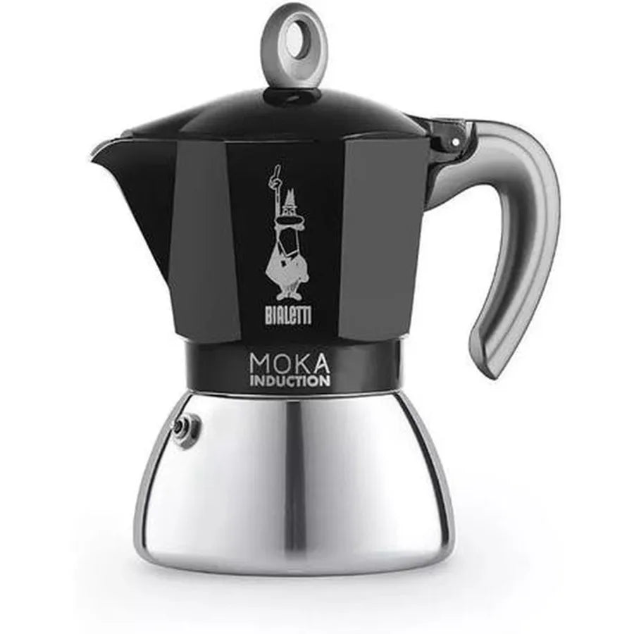 Bialetti Moka Induction Stove-top Espresso Coffee Maker, 4 Cups, Black