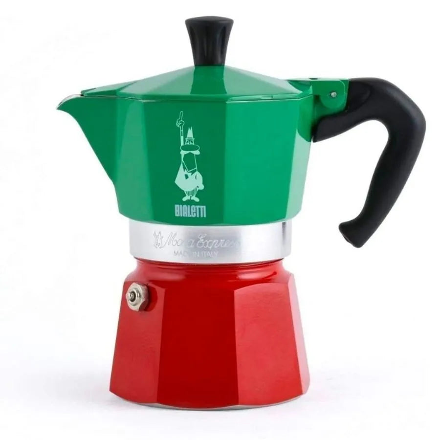 Bialetti Italia Moka Express Hob Espresso Coffee Maker, 3 Cups, Multi