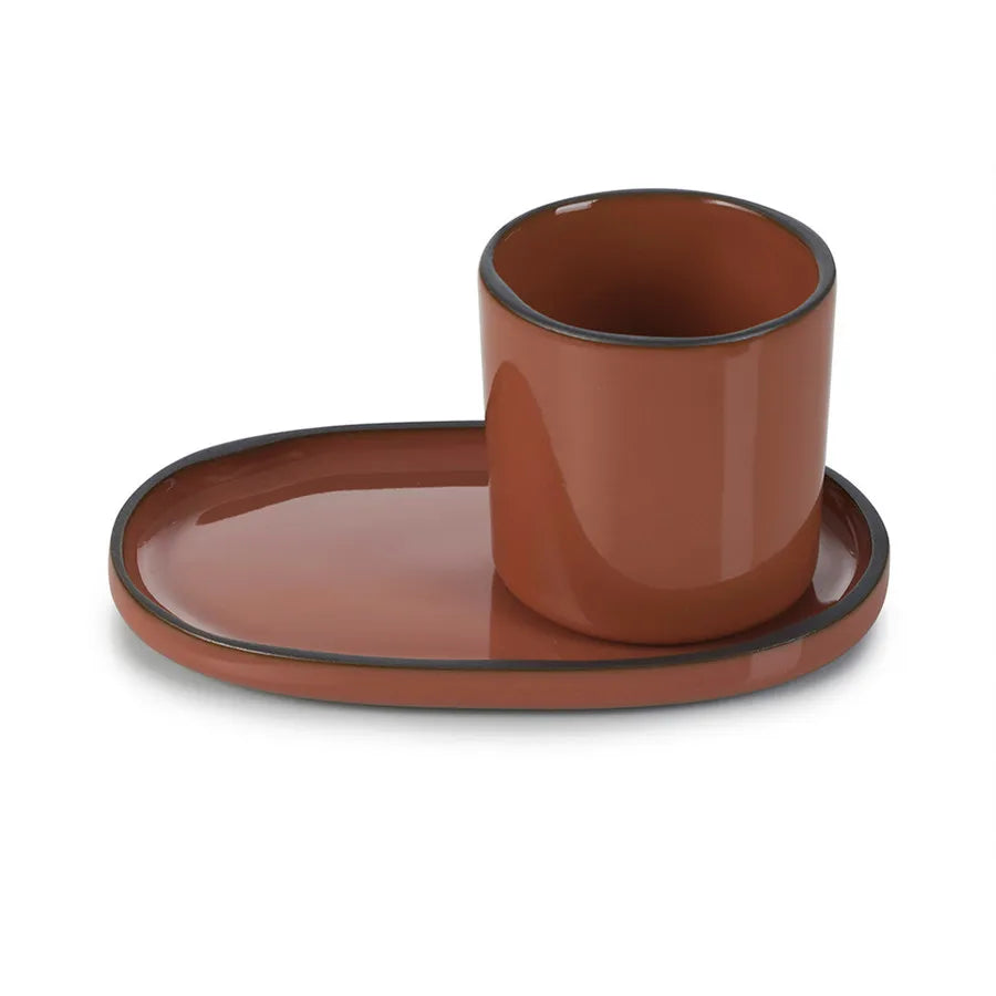 Revol Caractere Saucer, 13cmx8cm, Cinnamon Multi