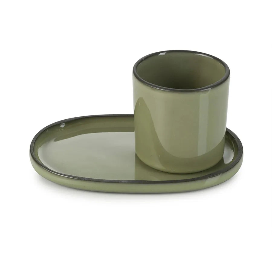 Revol Caractere Saucer, 13cmx8cm, Green Multi